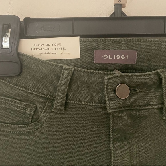 New DL1961 Women's Florence Cropped Mid Rise Instasculpt Skinny Jeans Jade - Picture 4 of 5